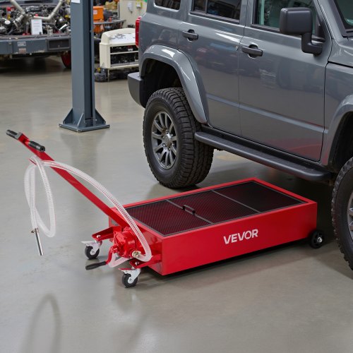 Low Profile Oil Drain Pan 17 Gallon Capacity Rolling Oil Drain Pan