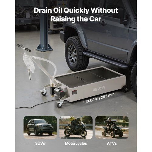Low Profile Oil Drain Pan 20 Gallon Capacity Rolling Oil Drain Pan
