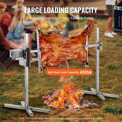 Electric BBQ Rotisserie Grill Kit 46 Inch 90 lbs Capacity Automatic 42W