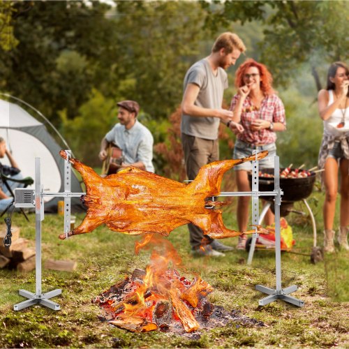 Electric BBQ Rotisserie Grill Kit 56 Inch 132 lbs Capacity Automatic 52W
