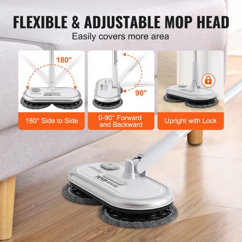 Cordless Electric Mop Up to 70 mins Powerful Battery Electric Spin Mop