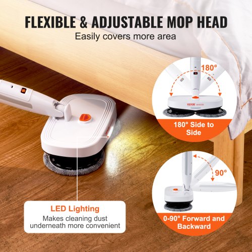 Cordless Electric Mop Electric Spin Mop with Water Tank up to 40 mins