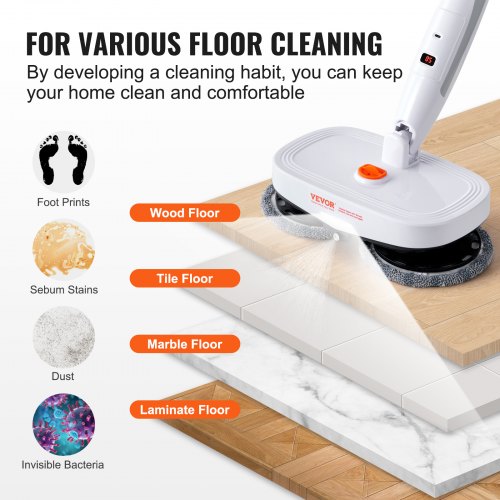 Cordless Electric Mop Electric Spin Mop with Water Tank up to 40 mins