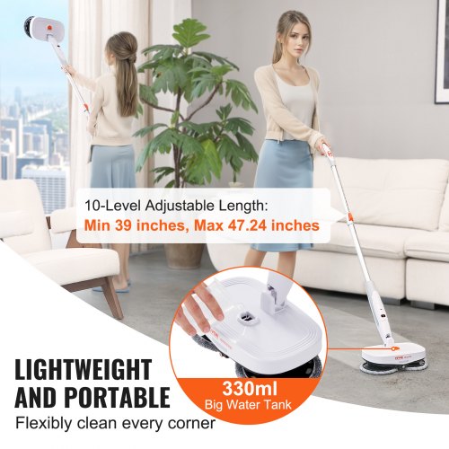 Cordless Electric Mop Electric Spin Mop with Water Tank up to 40 mins