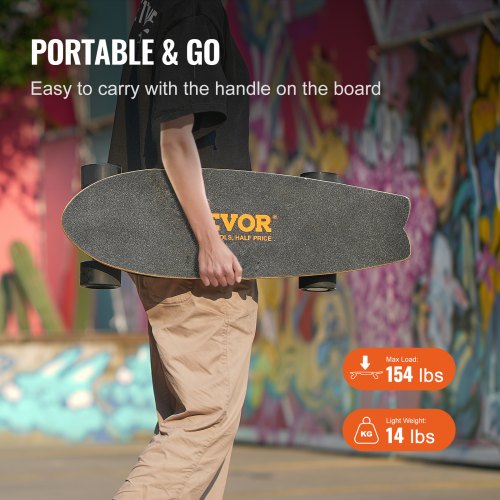 Electric Skateboard with Remote 13.7 Mph Top Speed 75 Miles Max Range