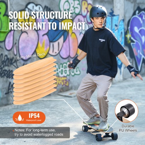 Electric Skateboard with Remote 13.7 Mph Top Speed 75 Miles Max Range