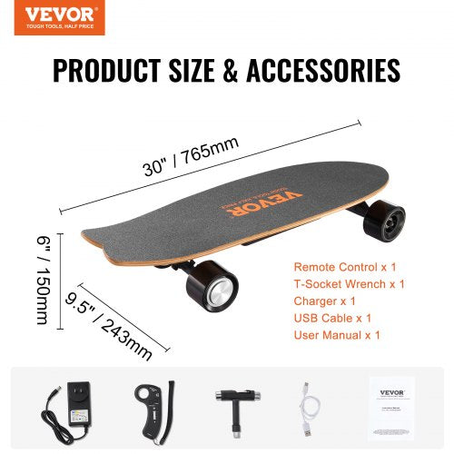 Electric Skateboard with Remote 13.7 Mph Top Speed 75 Miles Max Range