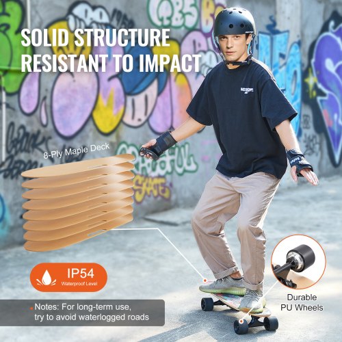 Electric Skateboard with Remote 9.3 Mph Top Speed 5 Miles Max Range