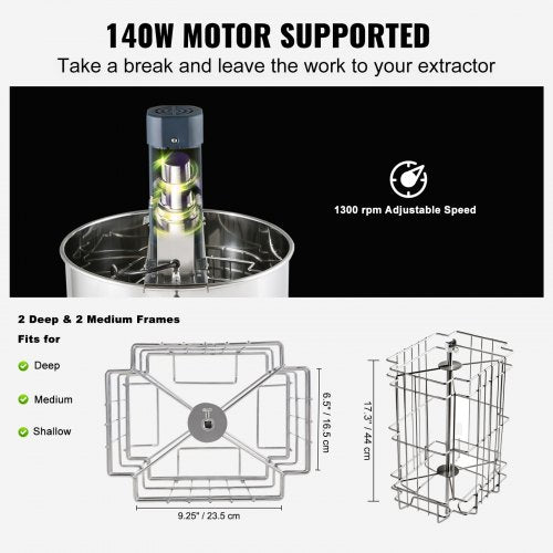 Electric Honey Extractor 24 Frames Honey Spinner Extractor Stainless