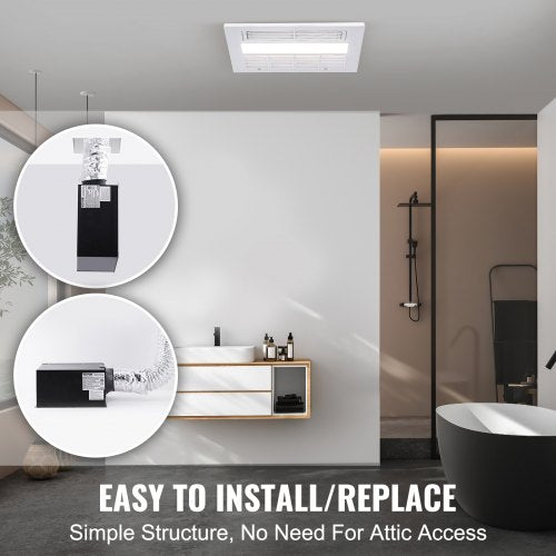 Bathroom Exhaust Fan 1500W Heating 110 CFM HighEfficiency Ventilation