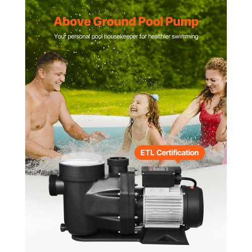 Above Ground Pool Pump 3 HP 149 GPM Max Flow Single Speed Swimming Pool