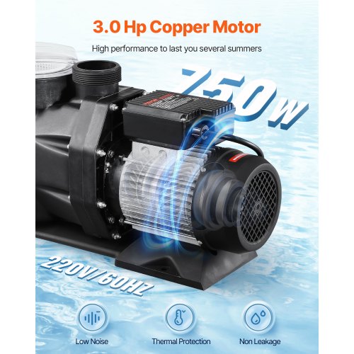 Above Ground Pool Pump 3 HP 149 GPM Max Flow Single Speed Swimming Pool