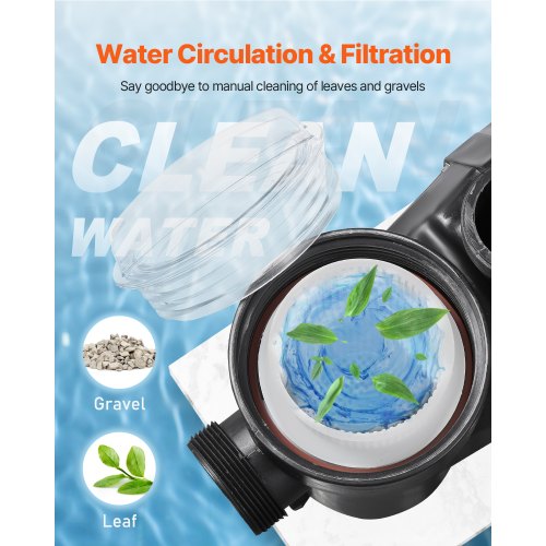 Above Ground Pool Pump 2 HP 135 GPM Max Flow Single Speed Swimming Pool