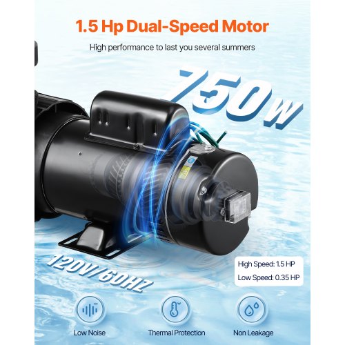 Above Ground Pool Pump 15HP035HP Dual Speed Swimming Pool Pump High