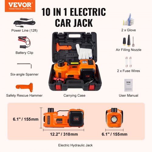 Electric Car Jack 5 Ton11023 LBS Hydraulic Car Jack Portable Car Jack