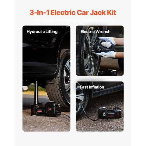Electric Car Jack 5 Tons 11000 lbs Electric Scissor Jack with BuiltIn