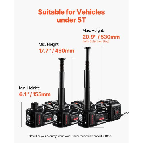 Electric Car Jack 5 Tons 11000 lbs Electric Scissor Jack with BuiltIn