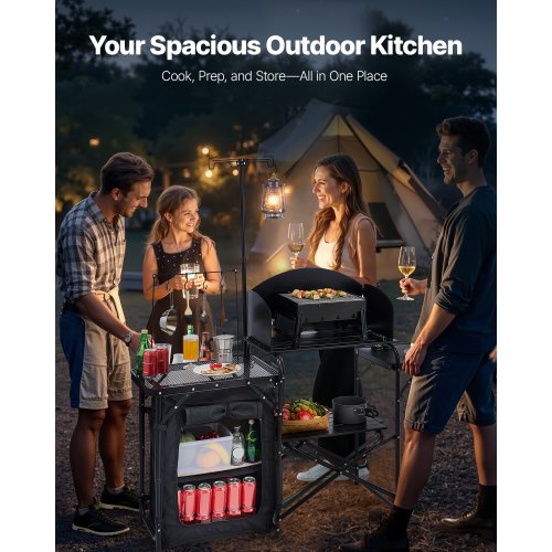 Camping Kitchen Table Outdoor Camp Cooking Table Aluminum Portable Cook