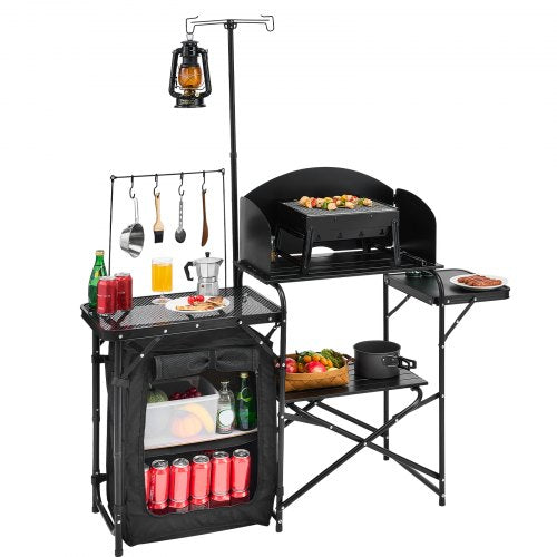 Camping Kitchen Table Outdoor Camp Cooking Table Aluminum Portable Cook