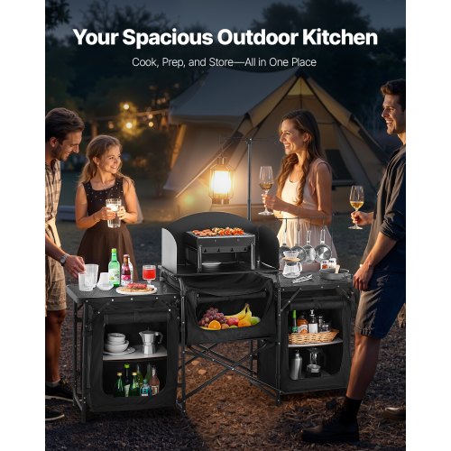 Camping Kitchen Table Outdoor Camp Cooking Table Aluminum Portable Cook