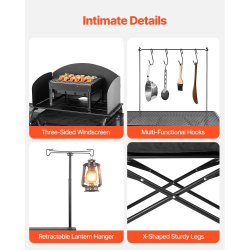 Camping Kitchen Table Outdoor Camp Cooking Table Aluminum Portable Cook