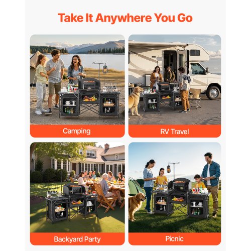 Camping Kitchen Table Outdoor Camp Cooking Table Aluminum Portable Cook