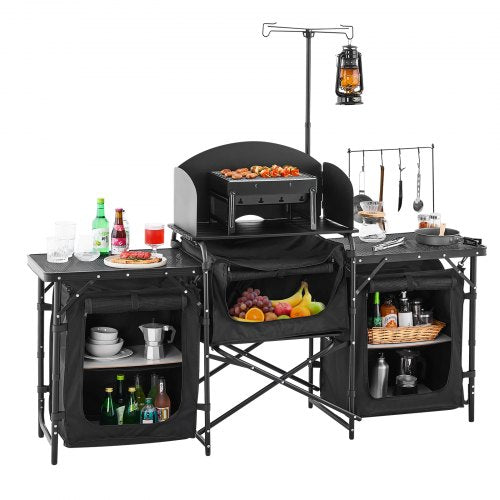 Camping Kitchen Table Outdoor Camp Cooking Table Aluminum Portable Cook
