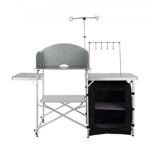 Camping Kitchen Table Folding Outdoor Cooking Table with Storage Carrying