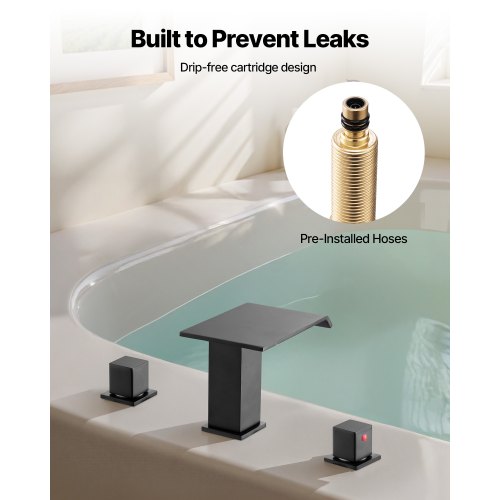 Roman Tub Faucet 3 Hole Waterfall Bathtub Faucet Roman Bathtub Faucets Set