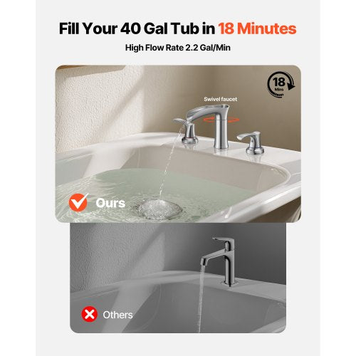 Roman Tub Faucet 3 Hole Waterfall Bathtub Faucet Zinc Alloy Bath Tubs