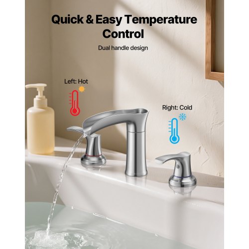 Roman Tub Faucet 3 Hole Waterfall Bathtub Faucet Zinc Alloy Bath Tubs