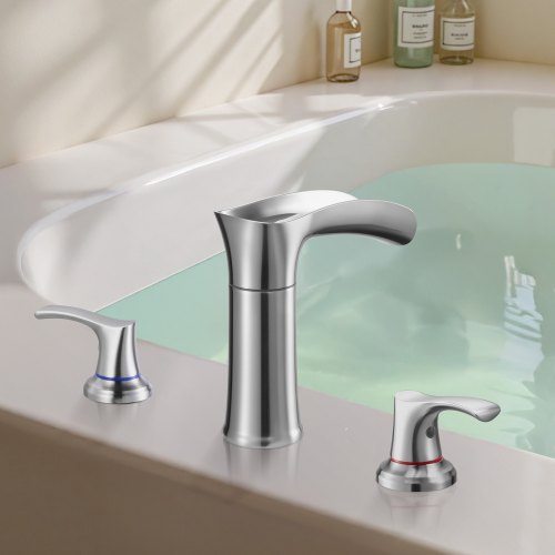 Roman Tub Faucet 3 Hole Waterfall Bathtub Faucet Zinc Alloy Bath Tubs