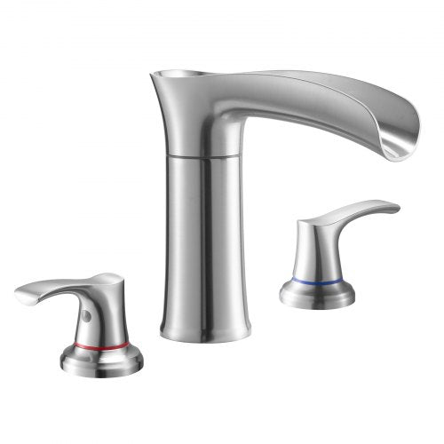 Roman Tub Faucet 3 Hole Waterfall Bathtub Faucet Zinc Alloy Bath Tubs