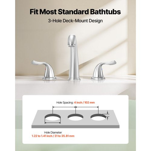 Roman Tub Faucet 3 Hole Waterfall Bathtub Faucet Gooseneck Bath Tubs