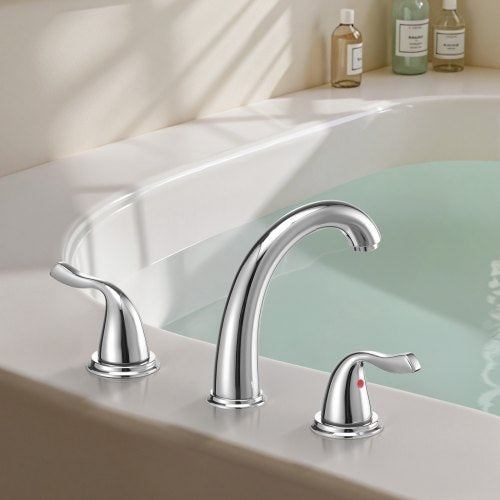 Roman Tub Faucet 3 Hole Waterfall Bathtub Faucet Gooseneck Bath Tubs