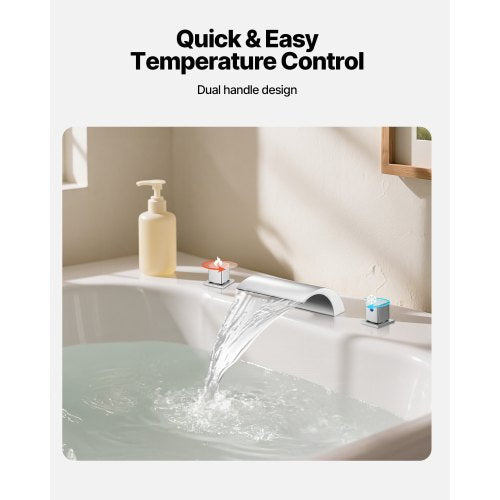 Roman Tub Faucet 3 Hole Waterfall Bathtub Faucet Bath Tubs Faucets Set