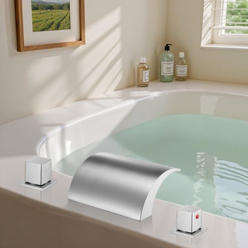Roman Tub Faucet 3 Hole Waterfall Bathtub Faucet Bath Tubs Faucets Set