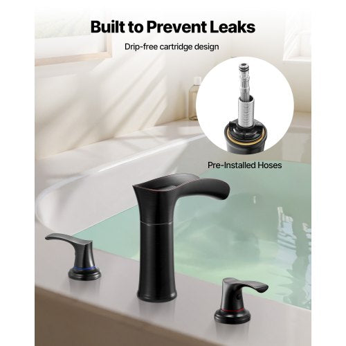 Roman Tub Faucet 3 Hole Waterfall Bathtub Faucet Zinc Alloy Bath Tubs
