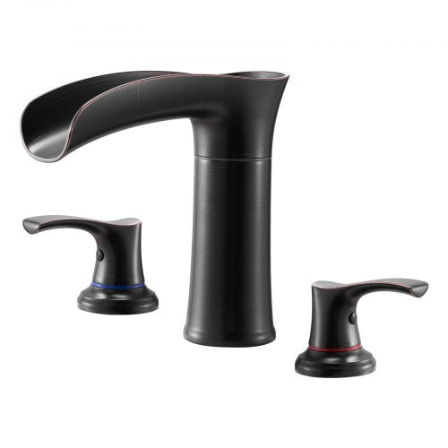Roman Tub Faucet 3 Hole Waterfall Bathtub Faucet Zinc Alloy Bath Tubs
