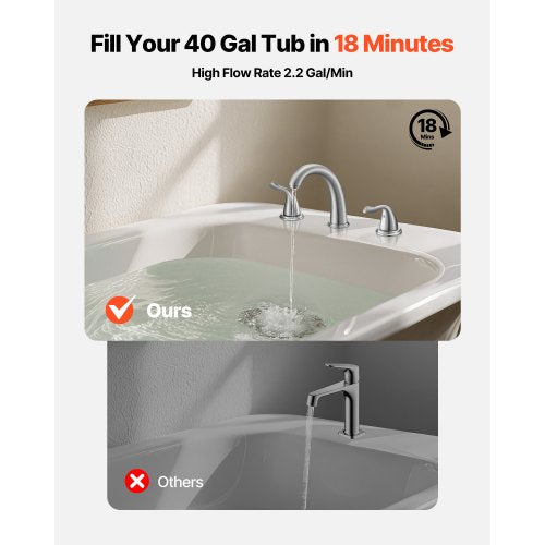 Roman Tub Faucet 3 Hole Waterfall Bathtub Faucet Gooseneck Bath Tubs