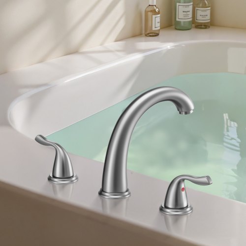 Roman Tub Faucet 3 Hole Waterfall Bathtub Faucet Gooseneck Bath Tubs
