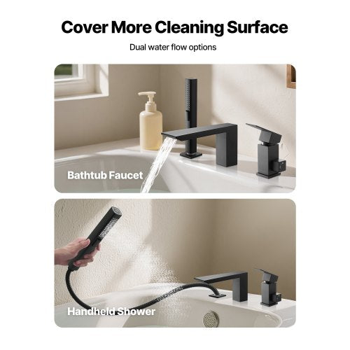 Roman Tub Faucet 3 Hole Waterfall Bathtub Faucet Roman Bathtub Faucets Set