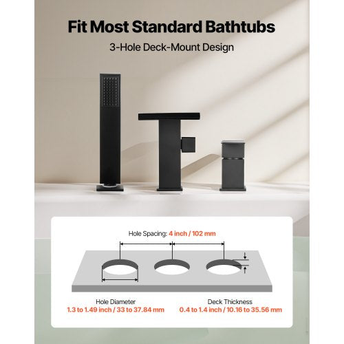 Roman Tub Faucet 3 Hole Waterfall Bathtub Faucet Roman Bathtub Faucets Set