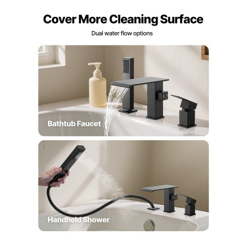 Roman Tub Faucet 3 Hole Waterfall Bathtub Faucet Roman Bathtub Faucets Set
