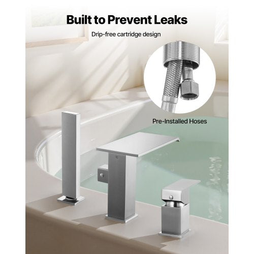 Roman Tub Faucet 3 Hole Waterfall Bathtub Faucet Roman Bathtub Faucets Set