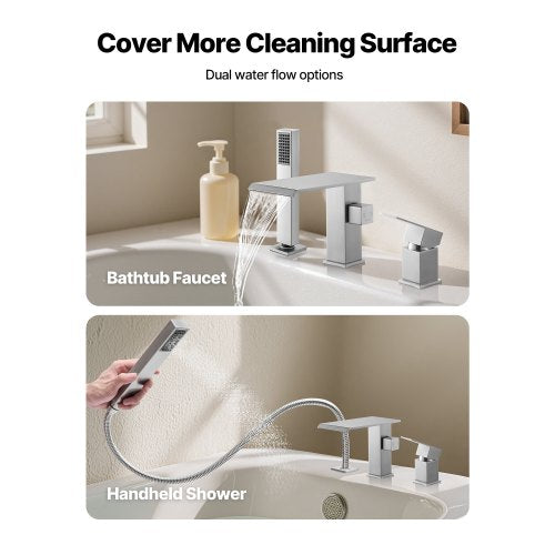 Roman Tub Faucet 3 Hole Waterfall Bathtub Faucet Roman Bathtub Faucets Set