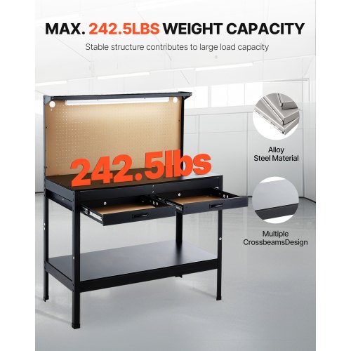 Hardwood Workbench 242.5 lbs Weight Capacity 472inch Heavy Duty