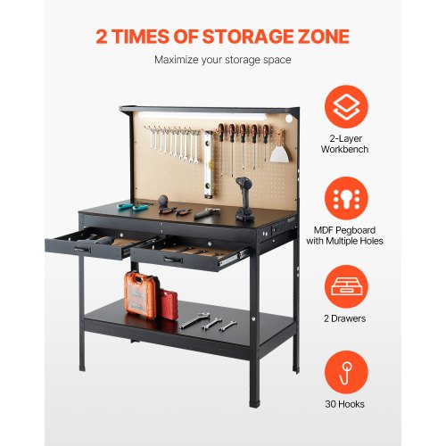 Hardwood Workbench 242.5 lbs Weight Capacity 472inch Heavy Duty