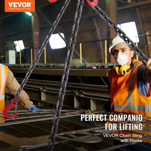 Chain Sling 14 inch x 5 ft Lifting Chains with Hooks G80 Engine Chain
