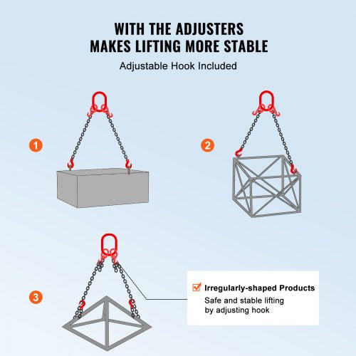 Chain Sling 516 inch x 6 ft Lifting Chains with Hooks G80 Engine Chain